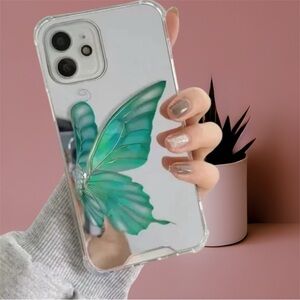 Mirror butterfly iPhone 12 case cover protector silicone Apple cell cartoon new